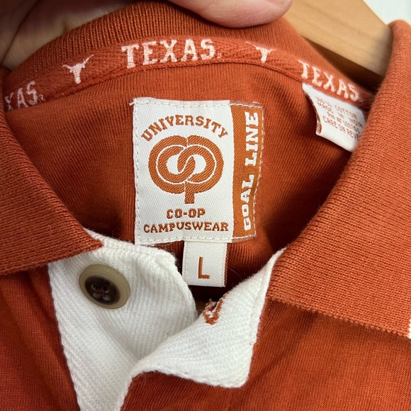 Size large University of Texas burnt orange polo with longhorn on chest. - Picture 5 of 7